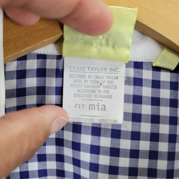 CRAIG TAYLOR MIA GINGHAM BUTTON SHIRT, SIZE L - Picture 3 of 10